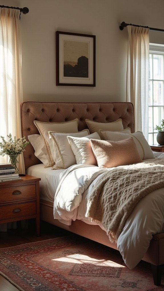 cozy statement headboard design