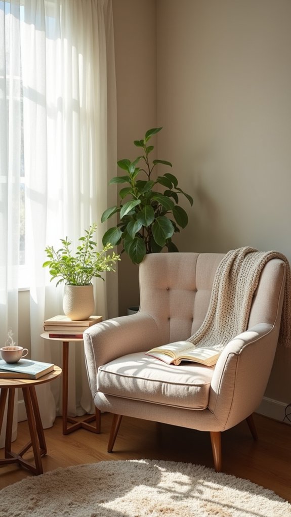 cozy window reading nook