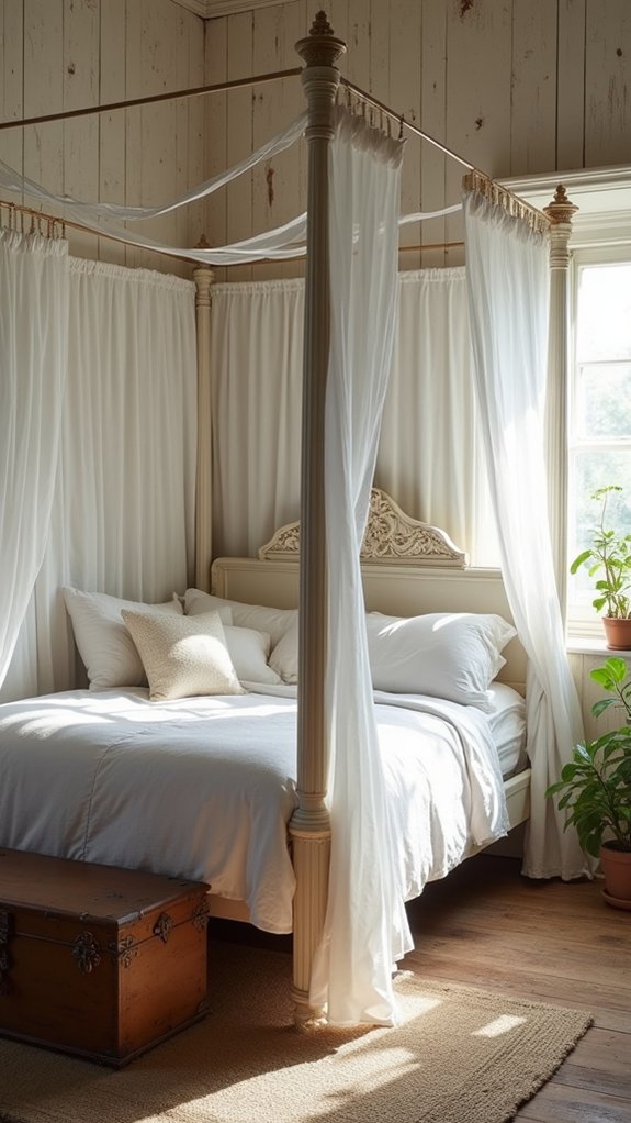 elegant calming four poster bed