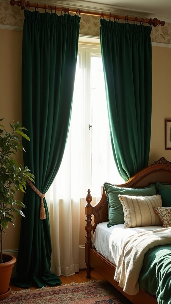 elegant drapery enhances ambiance