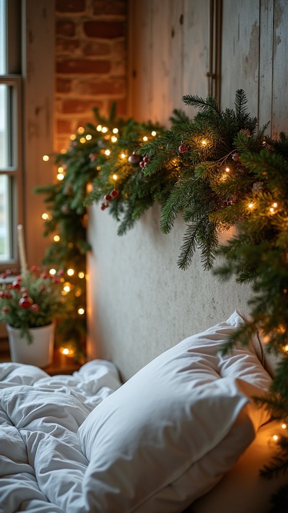 elegant festive headboard garland