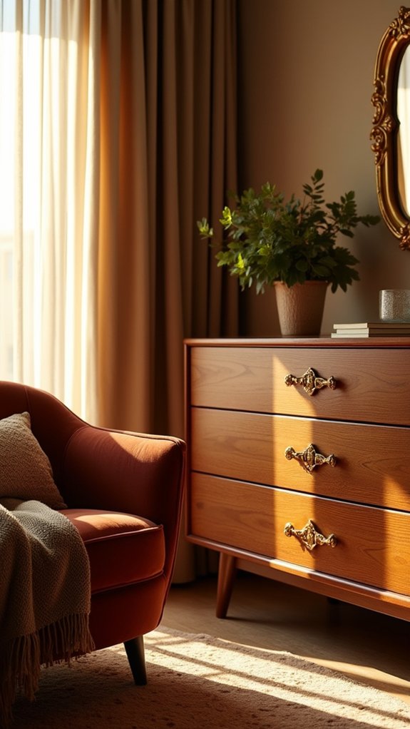 elegant gold dresser accents