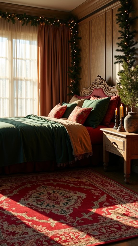 elegant holiday bedroom decor