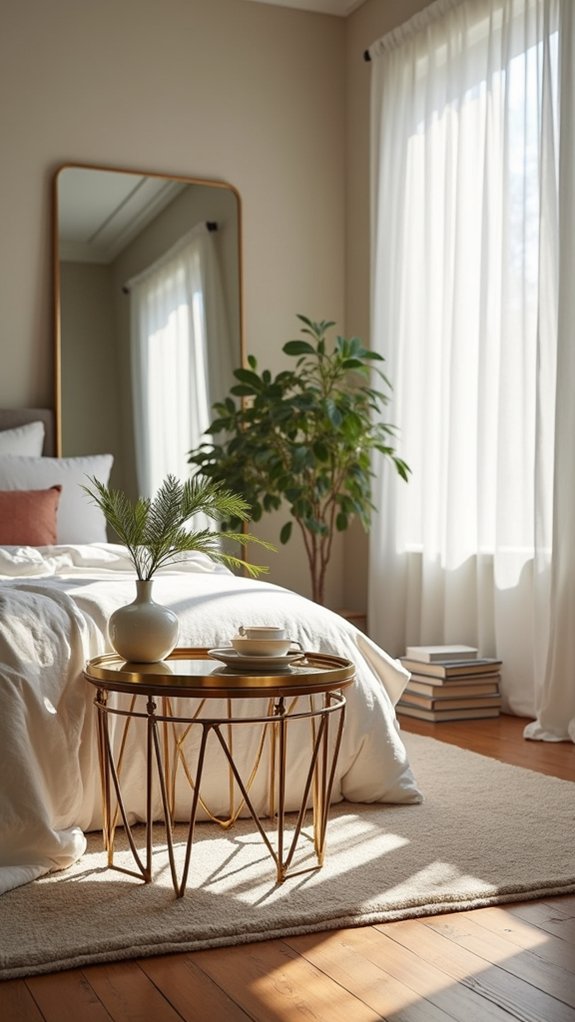 elegant mirrored tray table