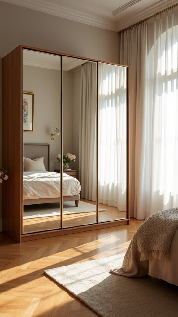 elegant mirrored wardrobe design