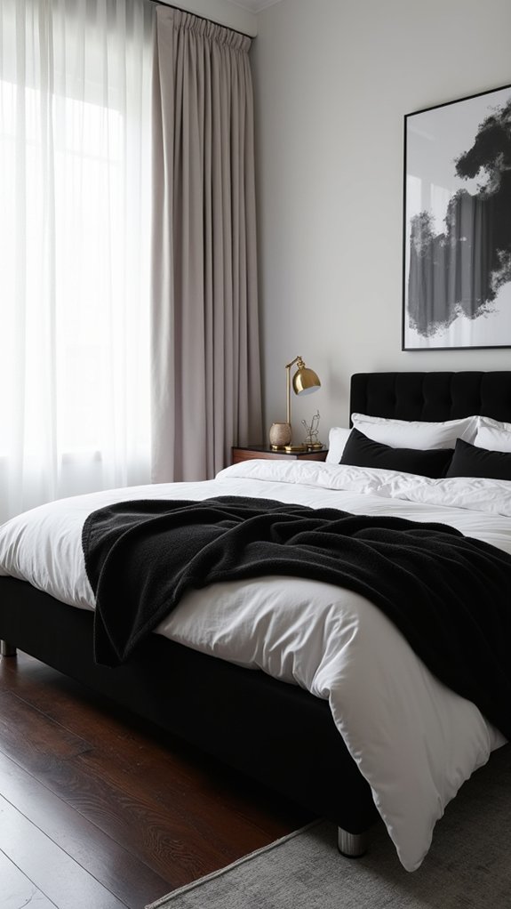 elegant monochrome bedroom retreat