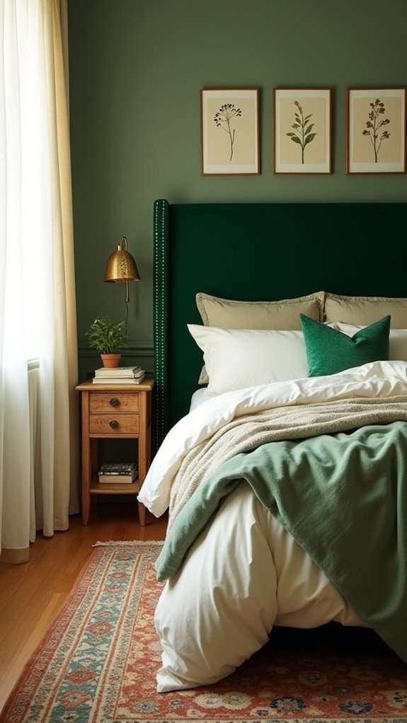 emerald green and neutrals