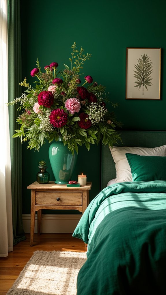 emerald green floral elegance