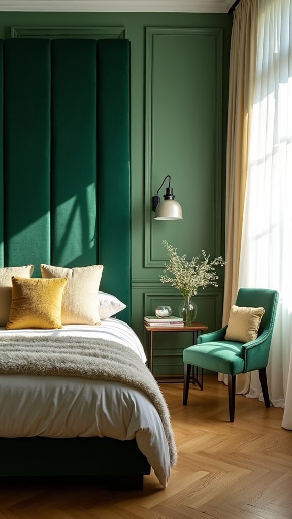 emerald green headboard elegance