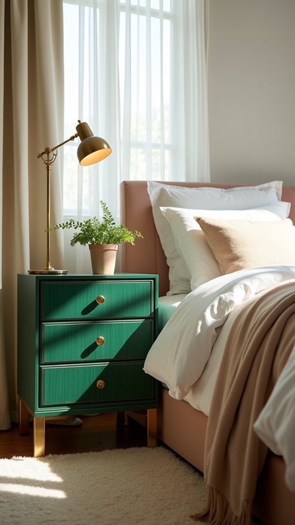 emerald green modern nightstands