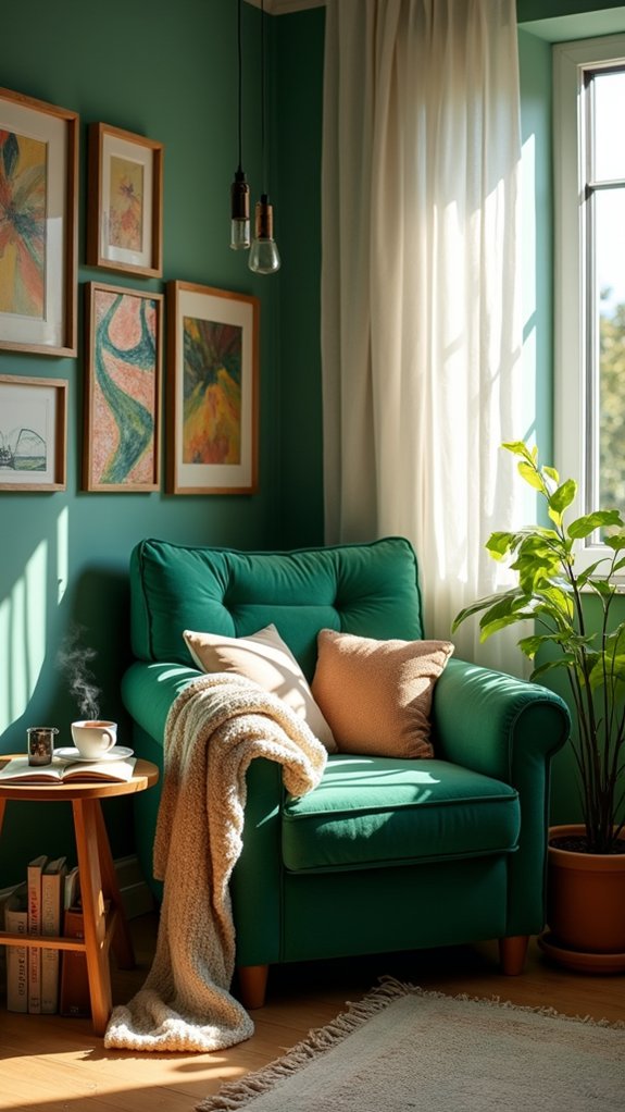 emerald green reading retreat