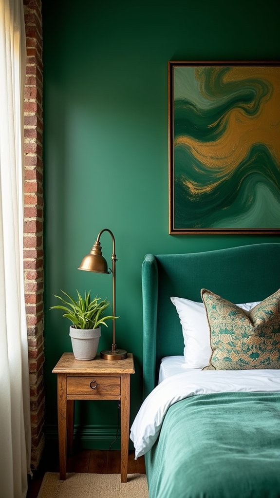 emerald green wall art