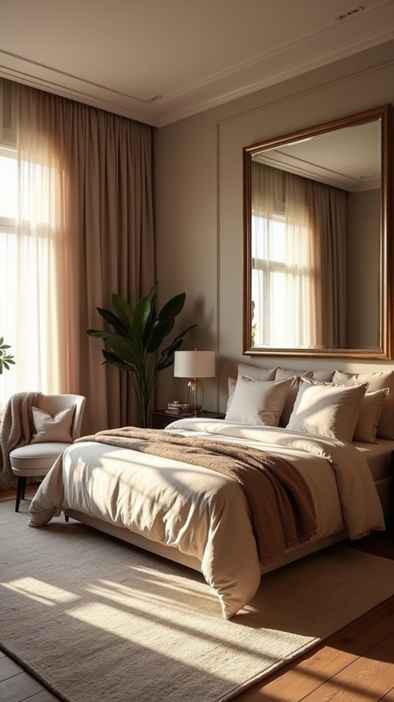 expansive ambiance with mirrors