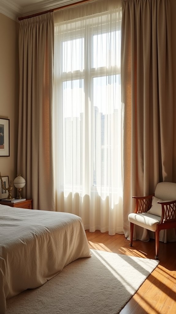 expansive floor to ceiling curtains