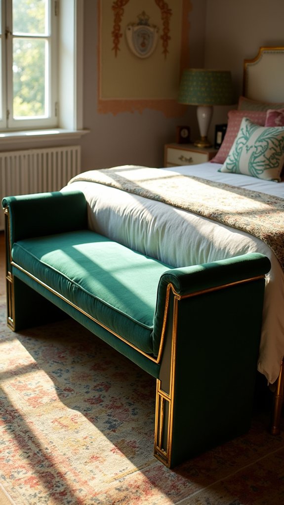 glamorous art deco bench