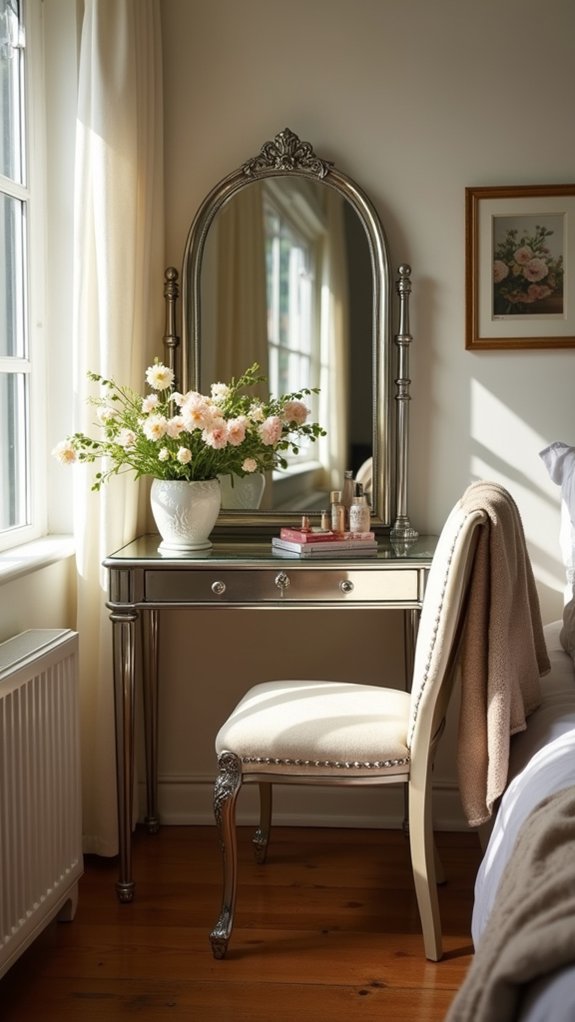 glamorous mirrored vanity space