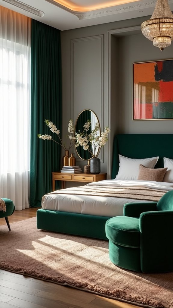 glamorous modern bedroom aesthetic