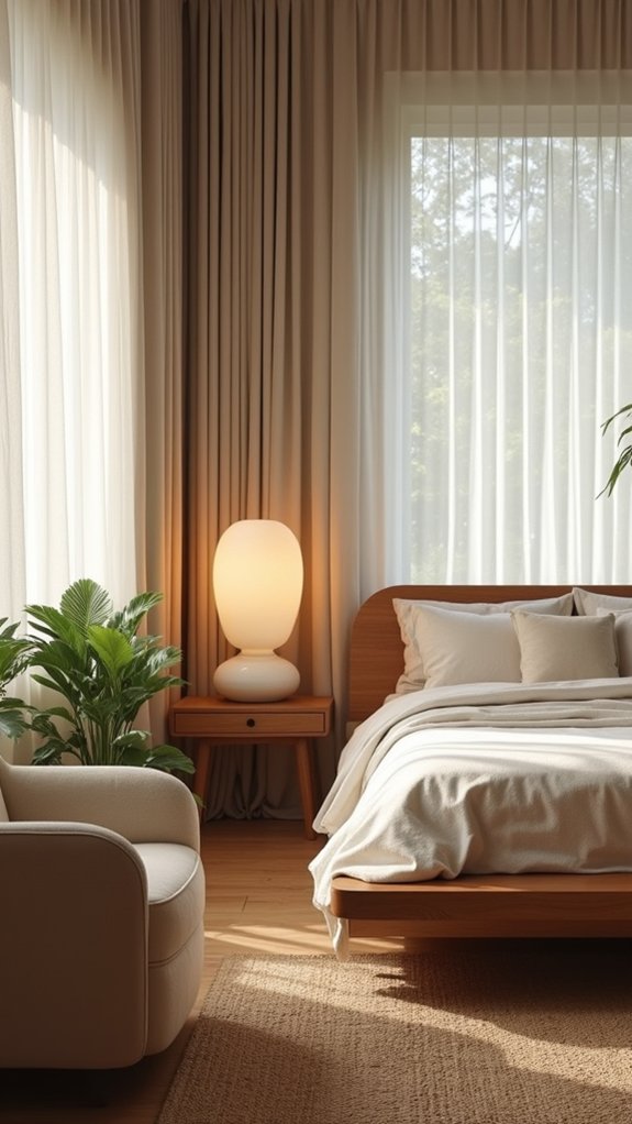 harmonious japandi bedroom design