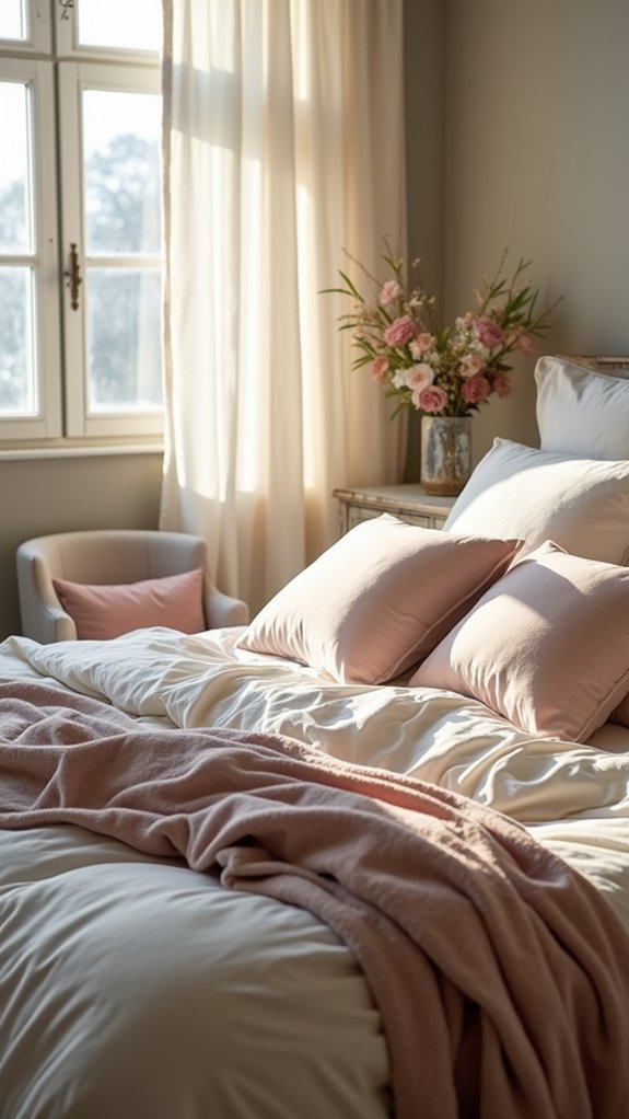 luxurious cozy bedding layers