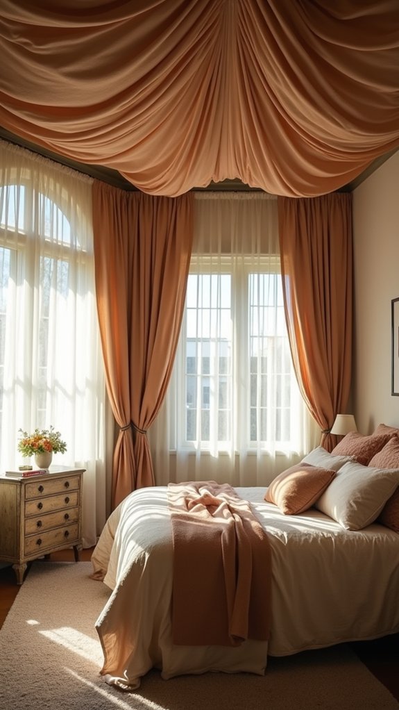 luxurious fabric ceiling draping