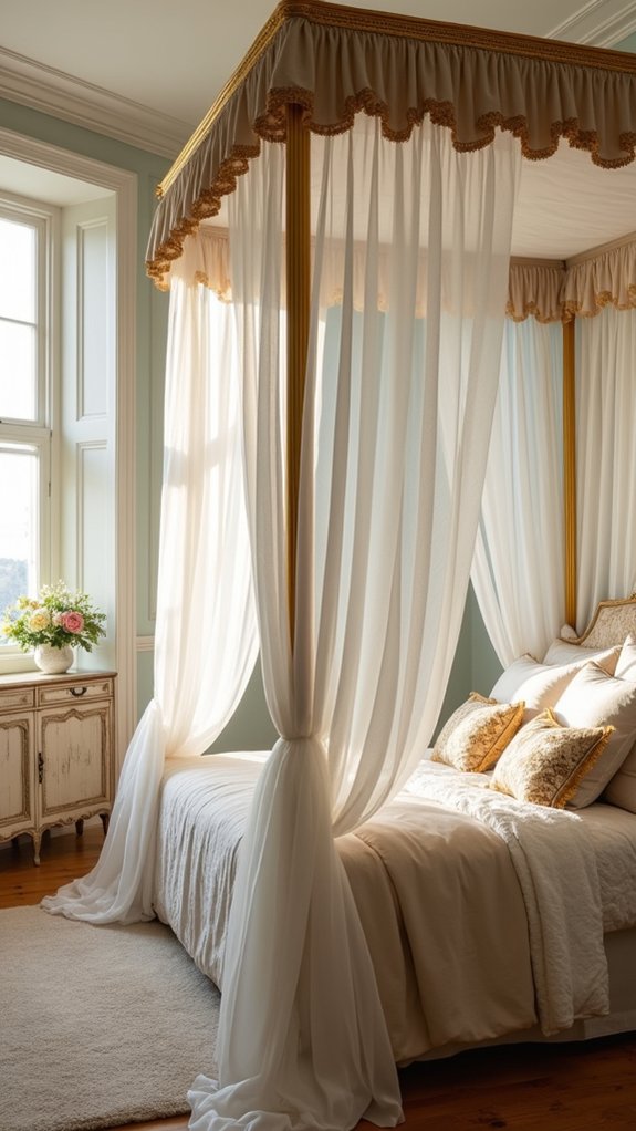 luxurious gold trimmed canopy