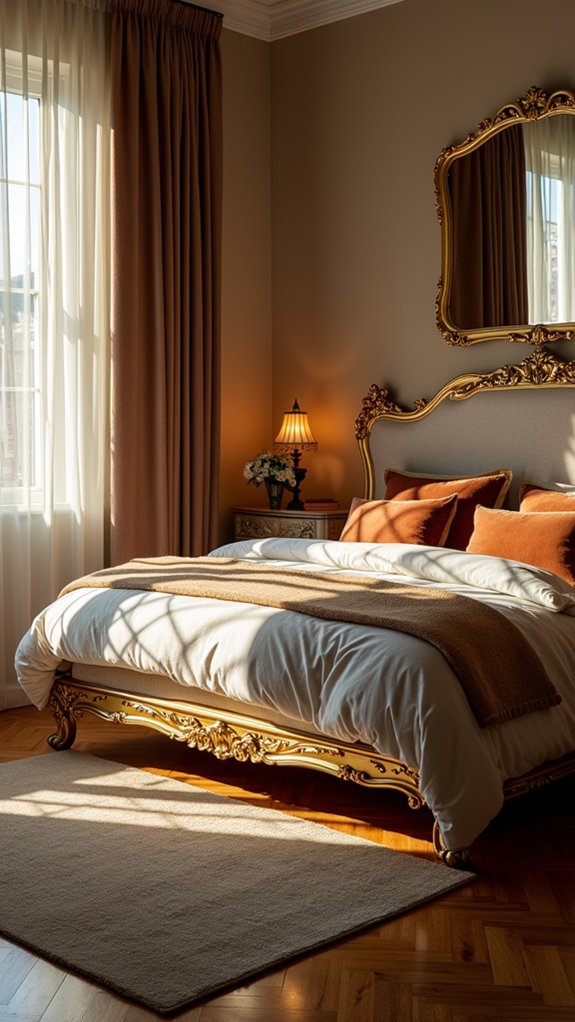 luxurious golden bed frames
