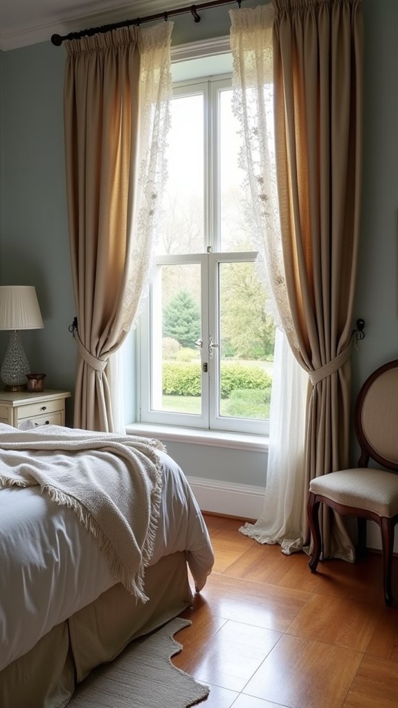 luxurious layered window treatments