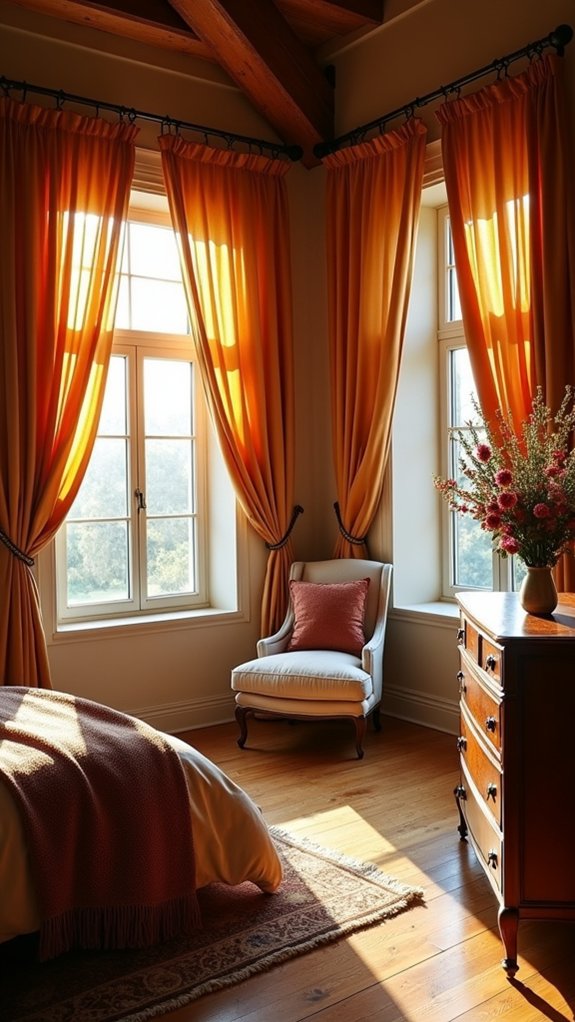 luxurious silk drapes ambiance