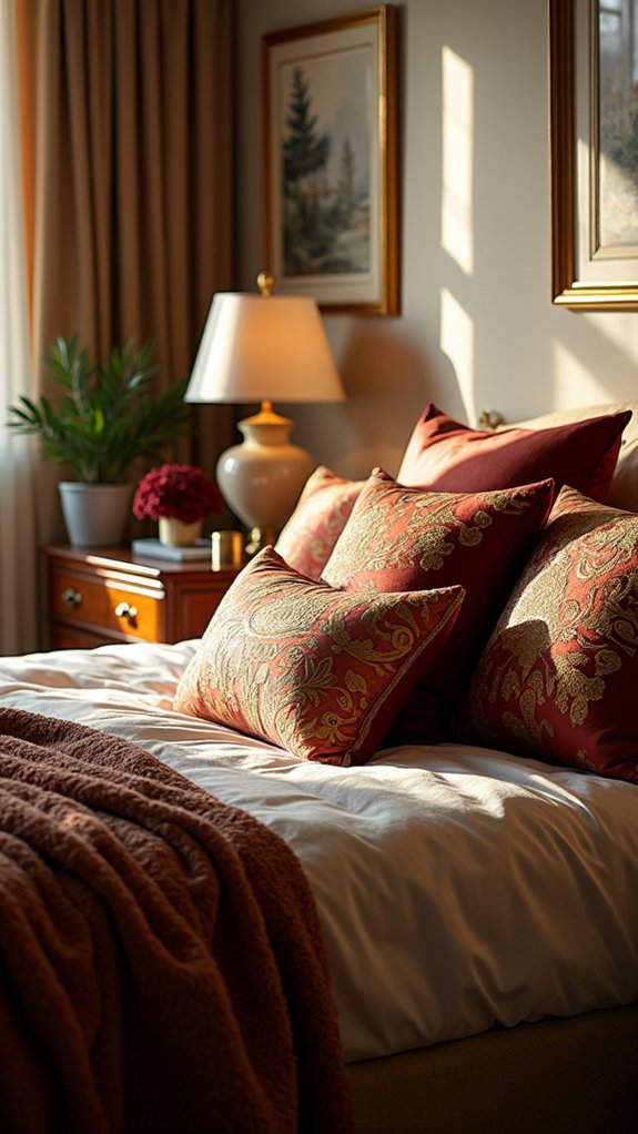 luxurious textured pillow styling