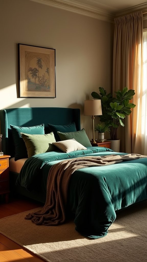 luxurious velvet bedroom accents