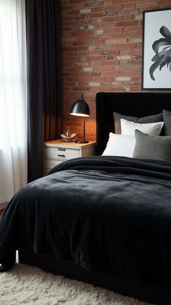 luxurious velvet bedroom accents