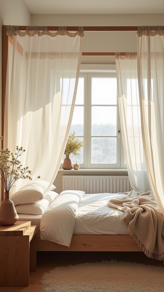 minimalist scandinavian canopy bed