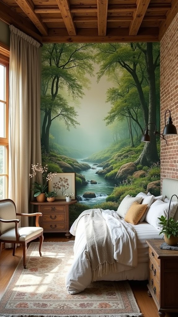 nature inspired bedroom murals