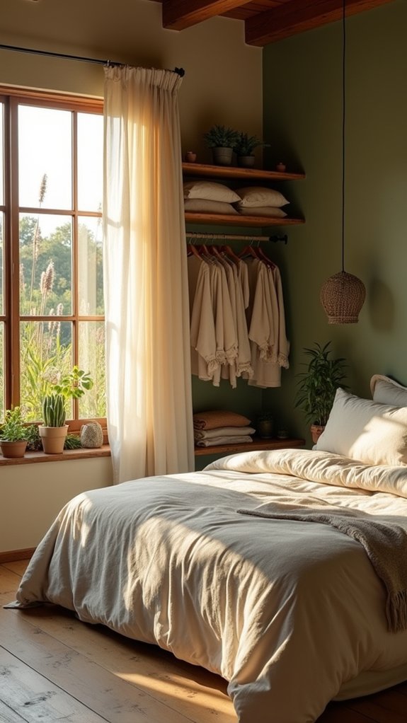 nature inspired calming bedroom retreat