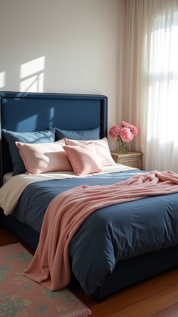 navy blue blush pink elegance