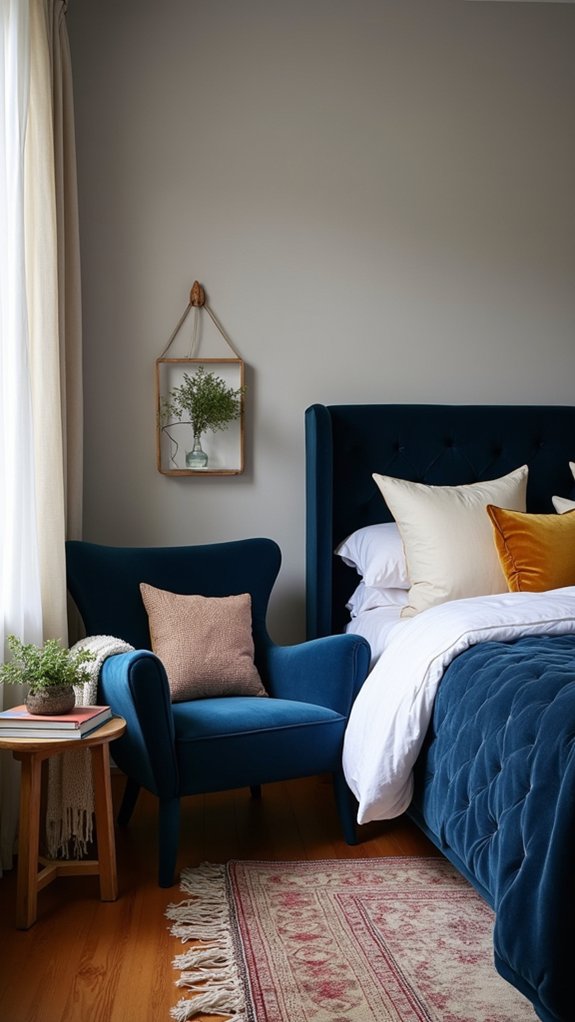navy blue furniture accents