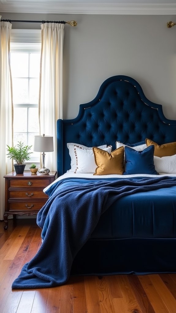navy blue headboard elegance