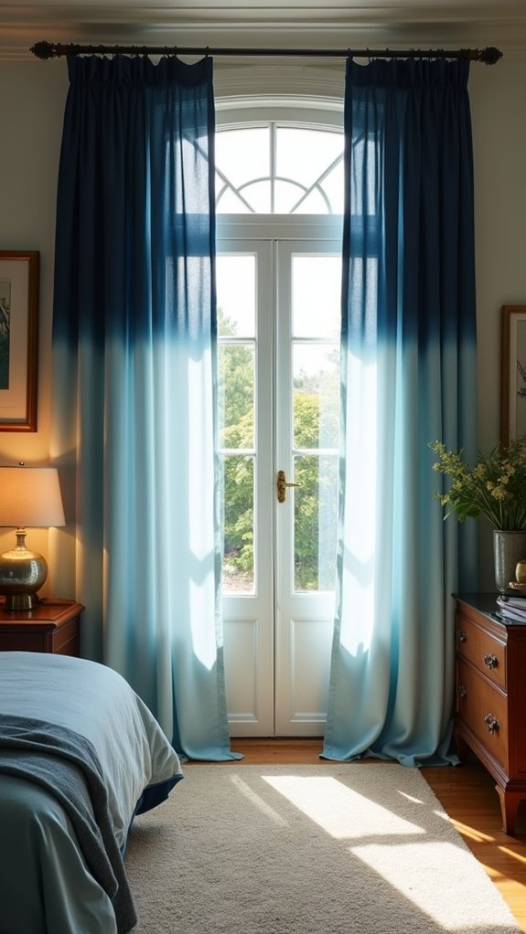 ombre curtains create coziness
