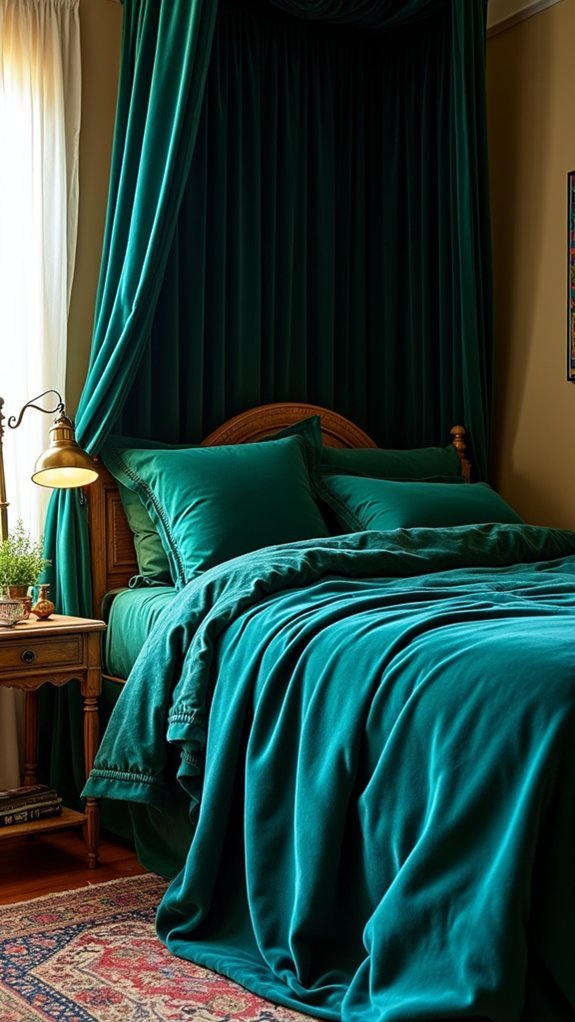 opulent velvet canopy bed