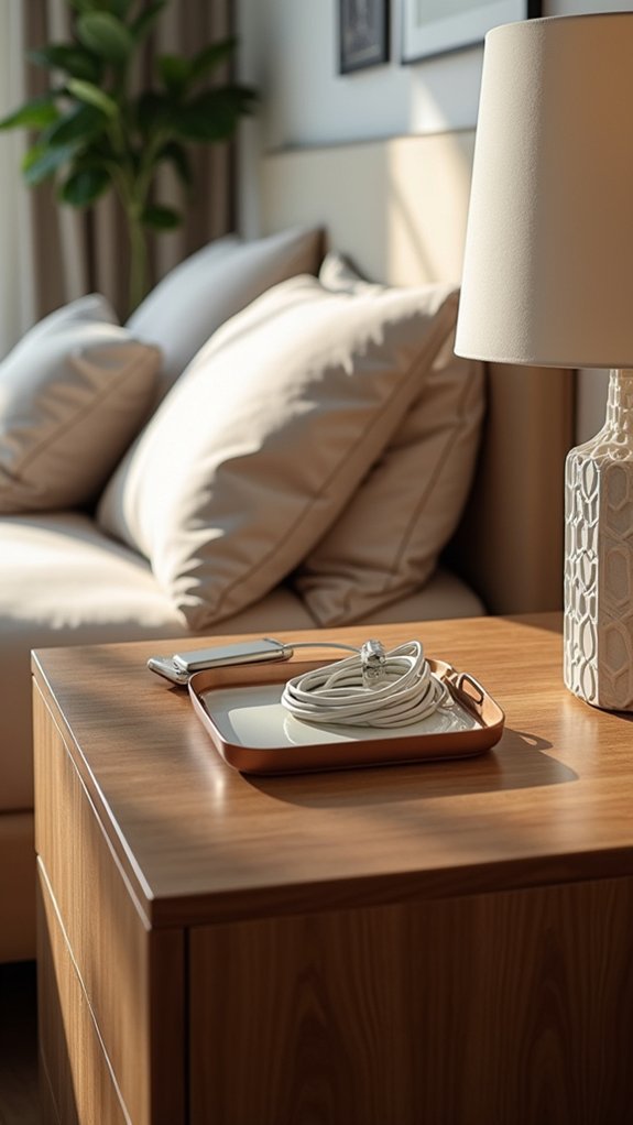 organized cords and chargers