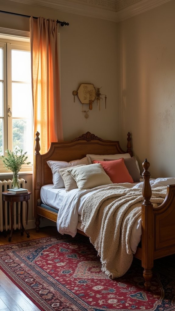 plush rug enhances bedroom comfort