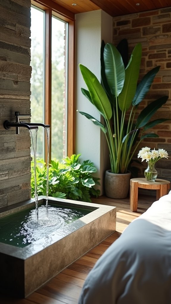 serene bedroom water features