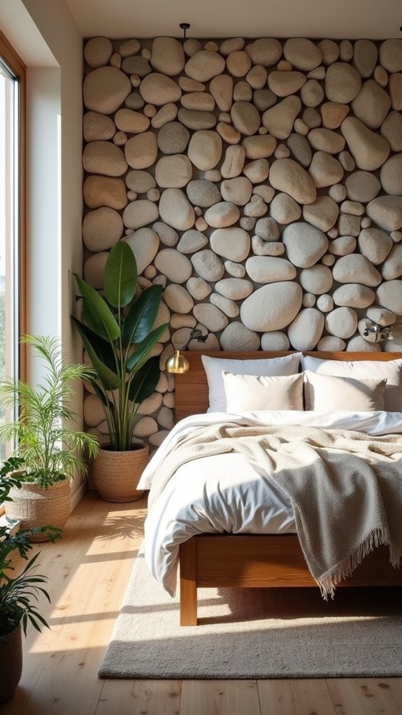 serene pebble wall tranquility