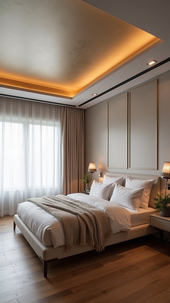 sleek metal ceiling accents