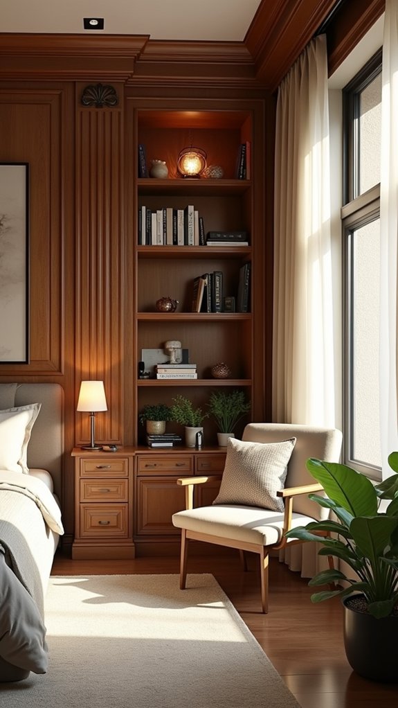 sophisticated built in shelving