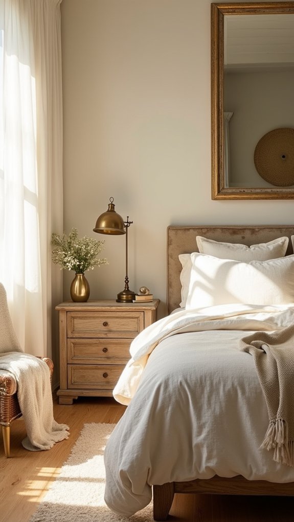 sophisticated metallic bedroom accents