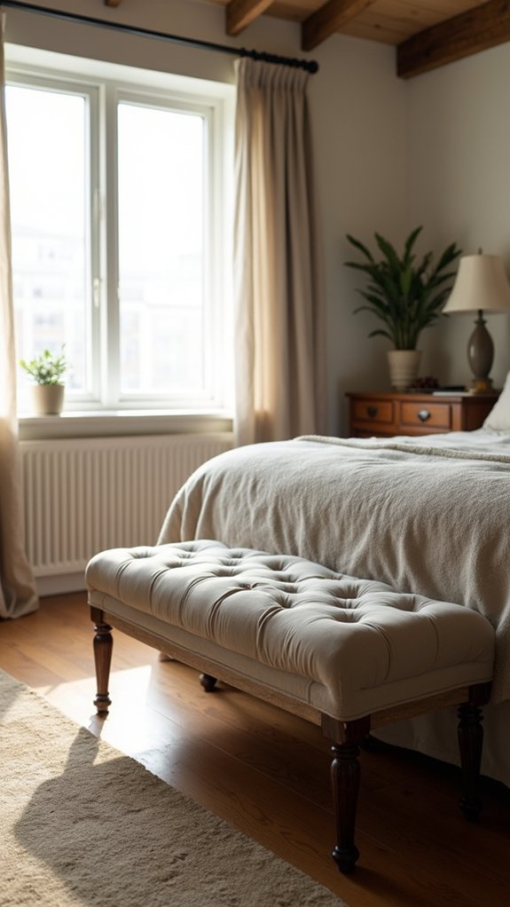 sophisticated tufted upholstered bench