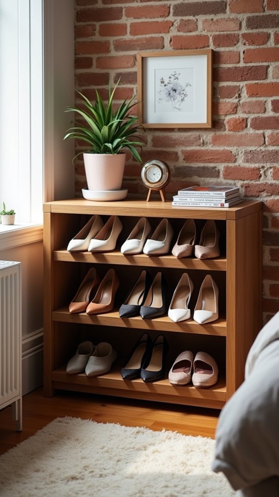 stylish open shoe storage