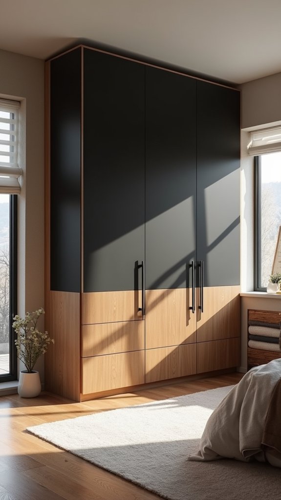 stylish two tone wardrobe design