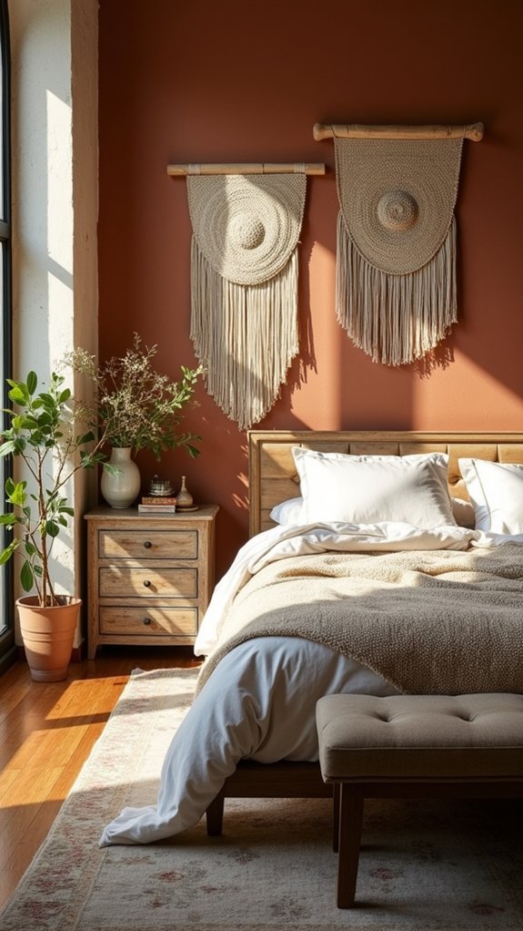 textured wall hangings enhance warmth